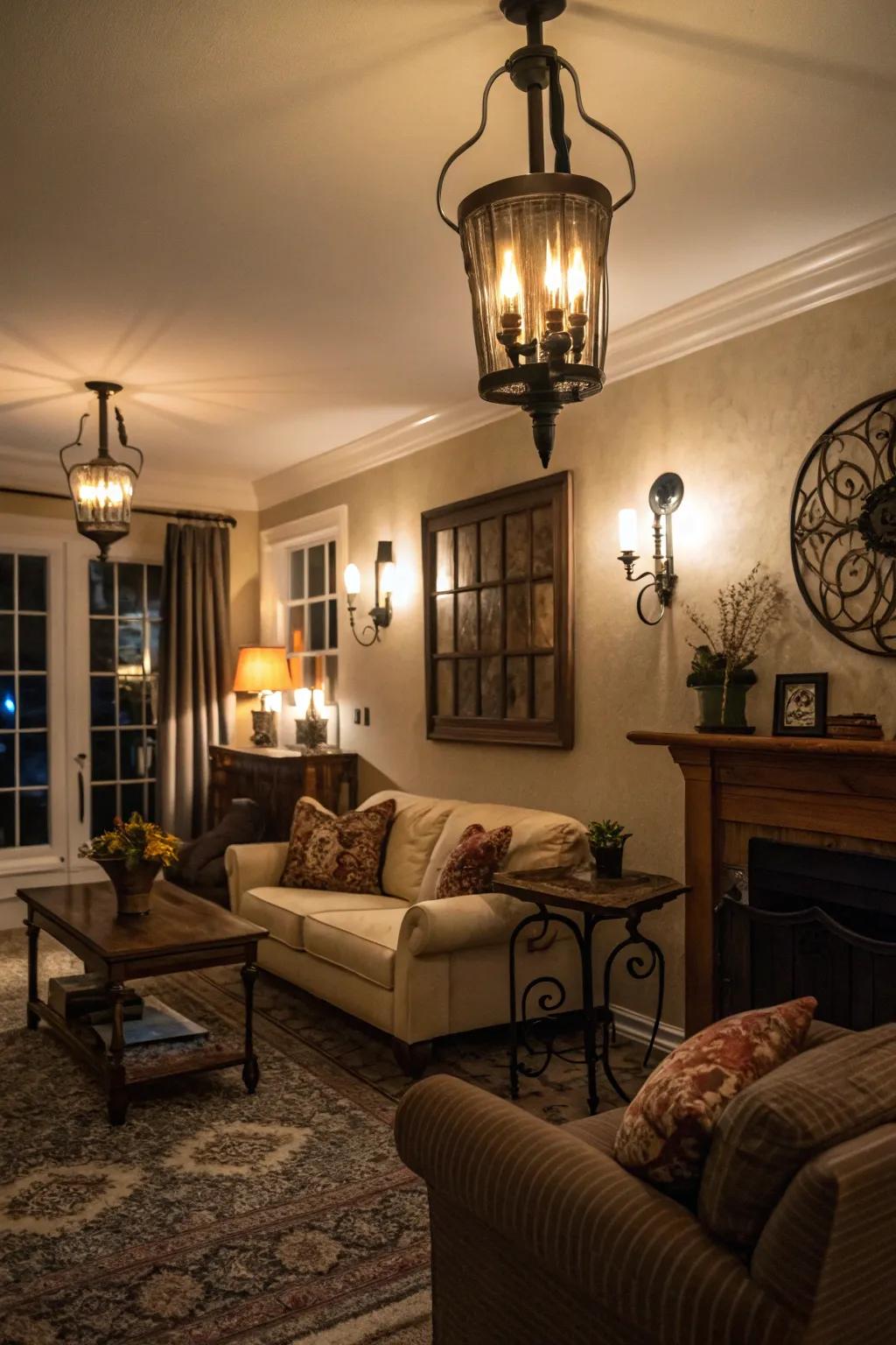 Subdued illumination yields a comfortable and personal clandestine bar ambiance.