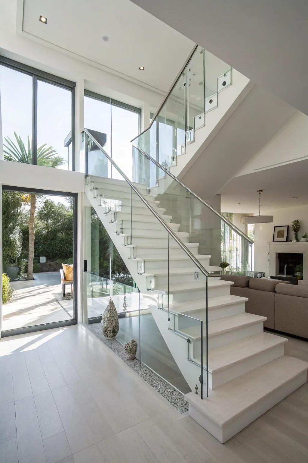 Minimalist stairwells achieve elegance through their simplicity and defined lines.