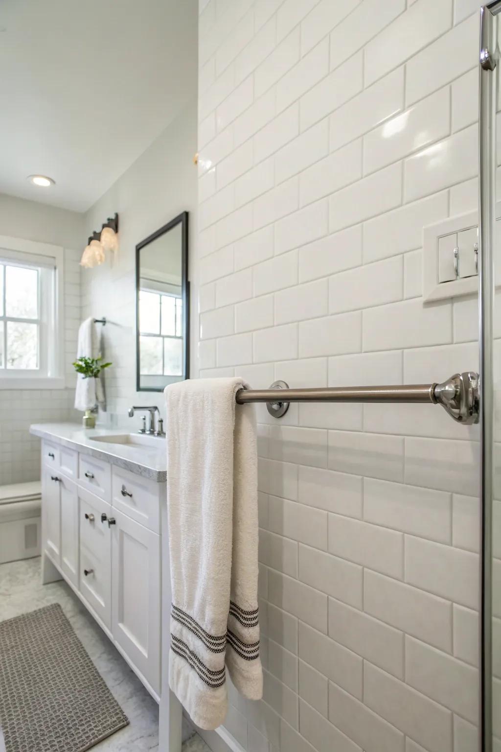 Elegant simplicity: the minimalist metal towel bar.