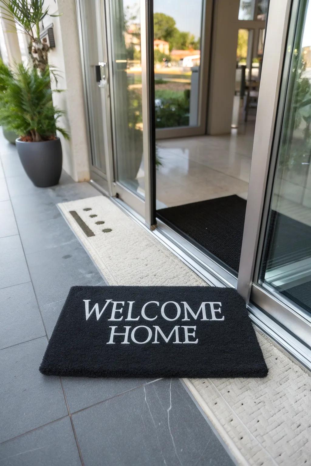 A personalized entry mat that infuses character into any entrance.