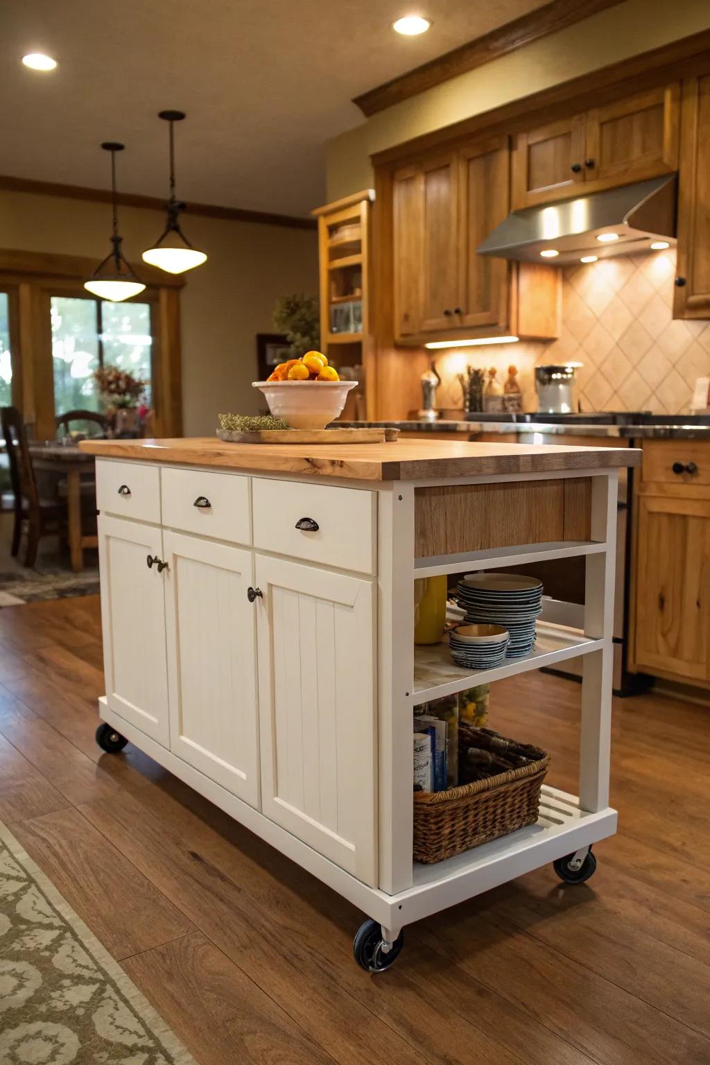 Ultimate flexibility with a wheeled kitchen island