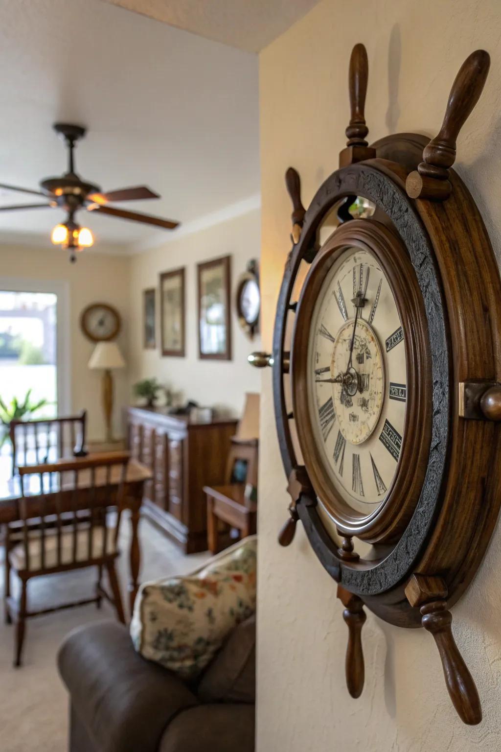 This maritime timepiece infuses a hint of the sea into any setting.