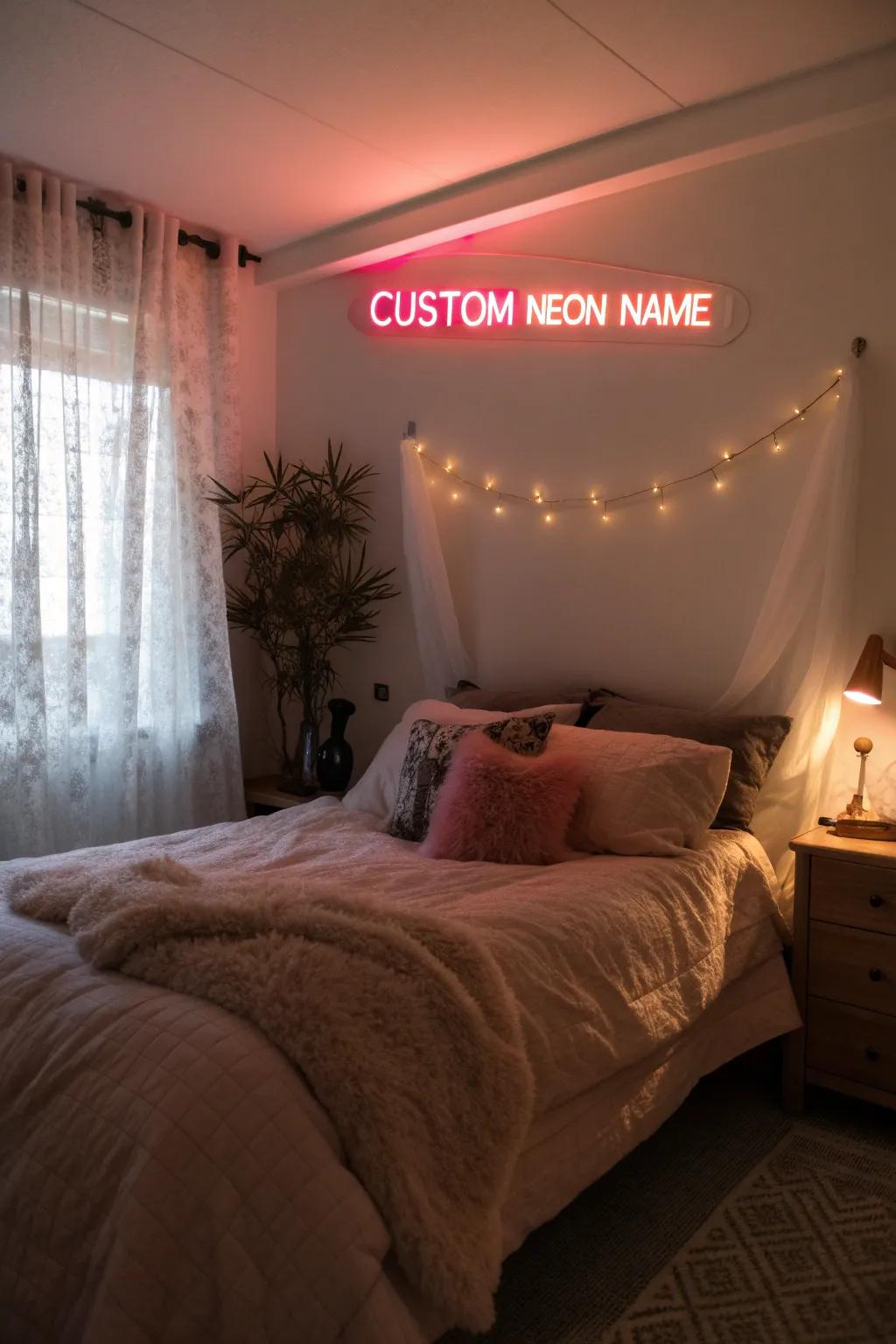 Individualize your area with an illuminated name display.