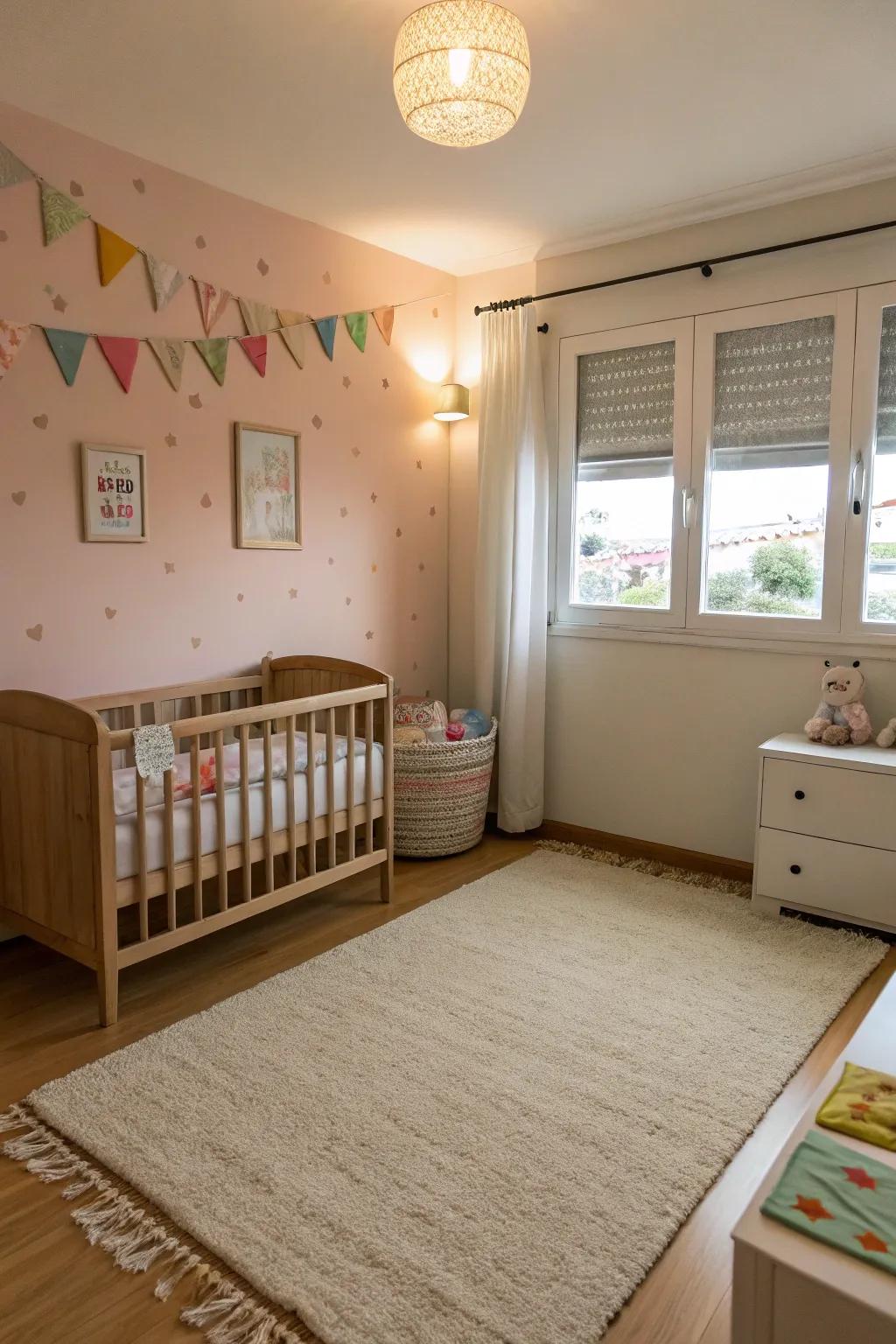 Neutral hues evoke a serene and peaceful nursery vibe.