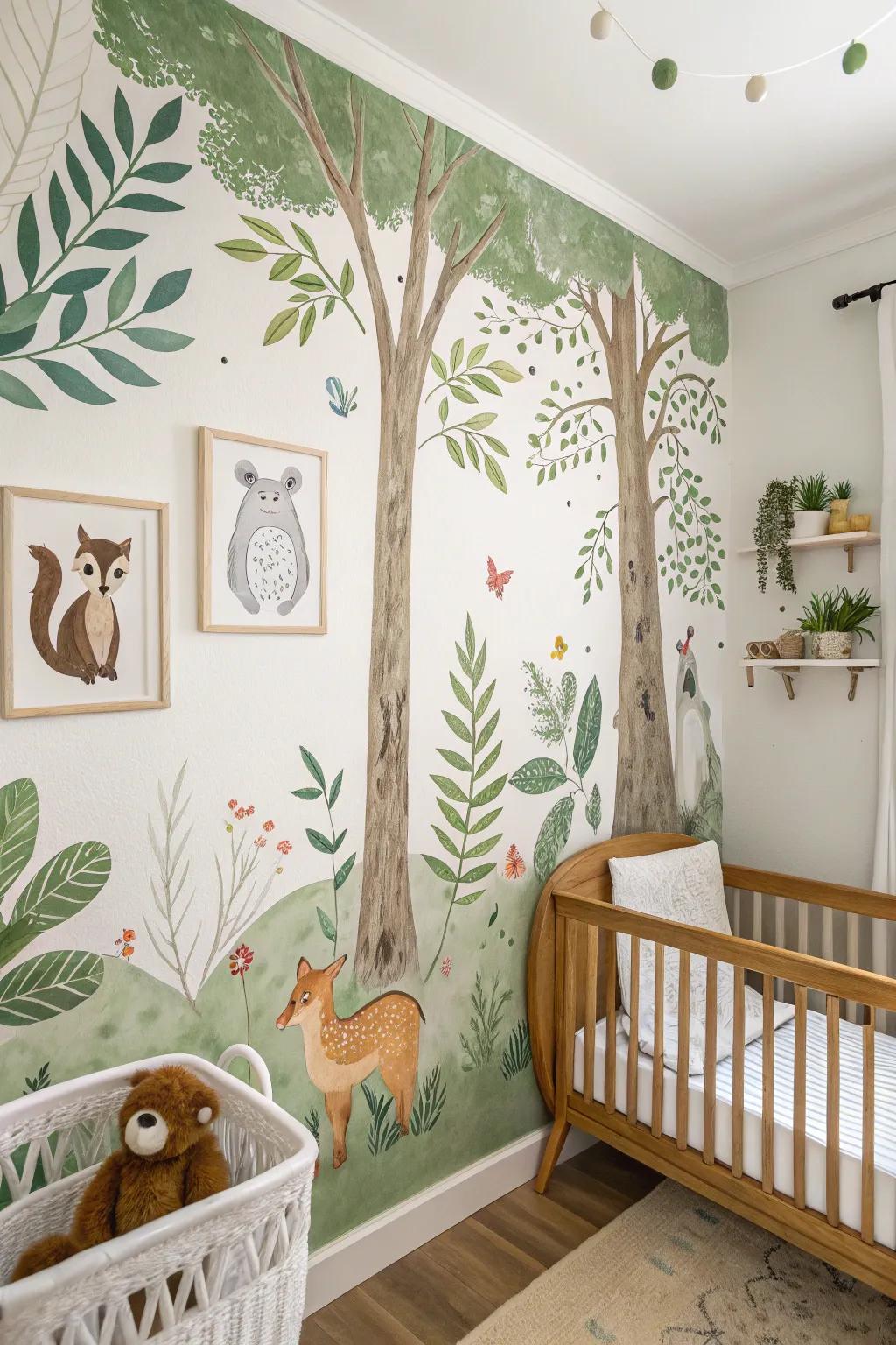 Nature-inspired wall art brings a sense of calm into your baby's room.