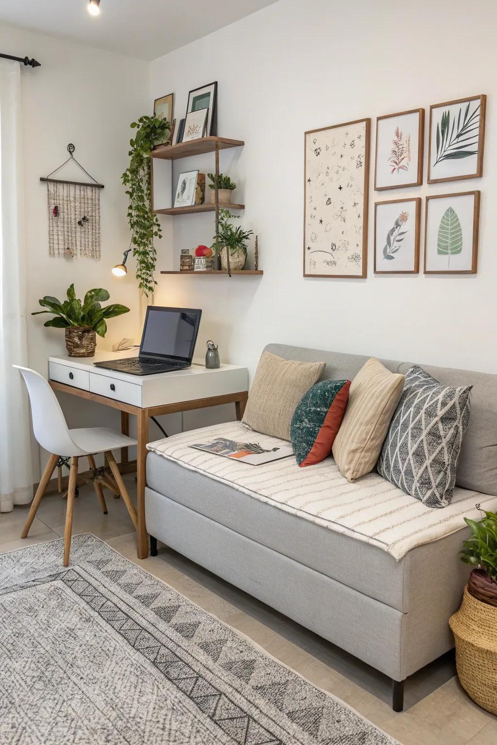 Effective furniture selections to optimize space and utility.