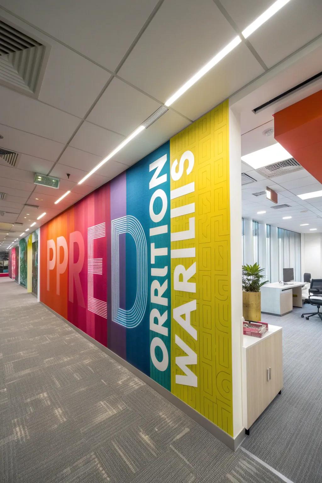 Revitalize your workspace using strong colors and uplifting words.