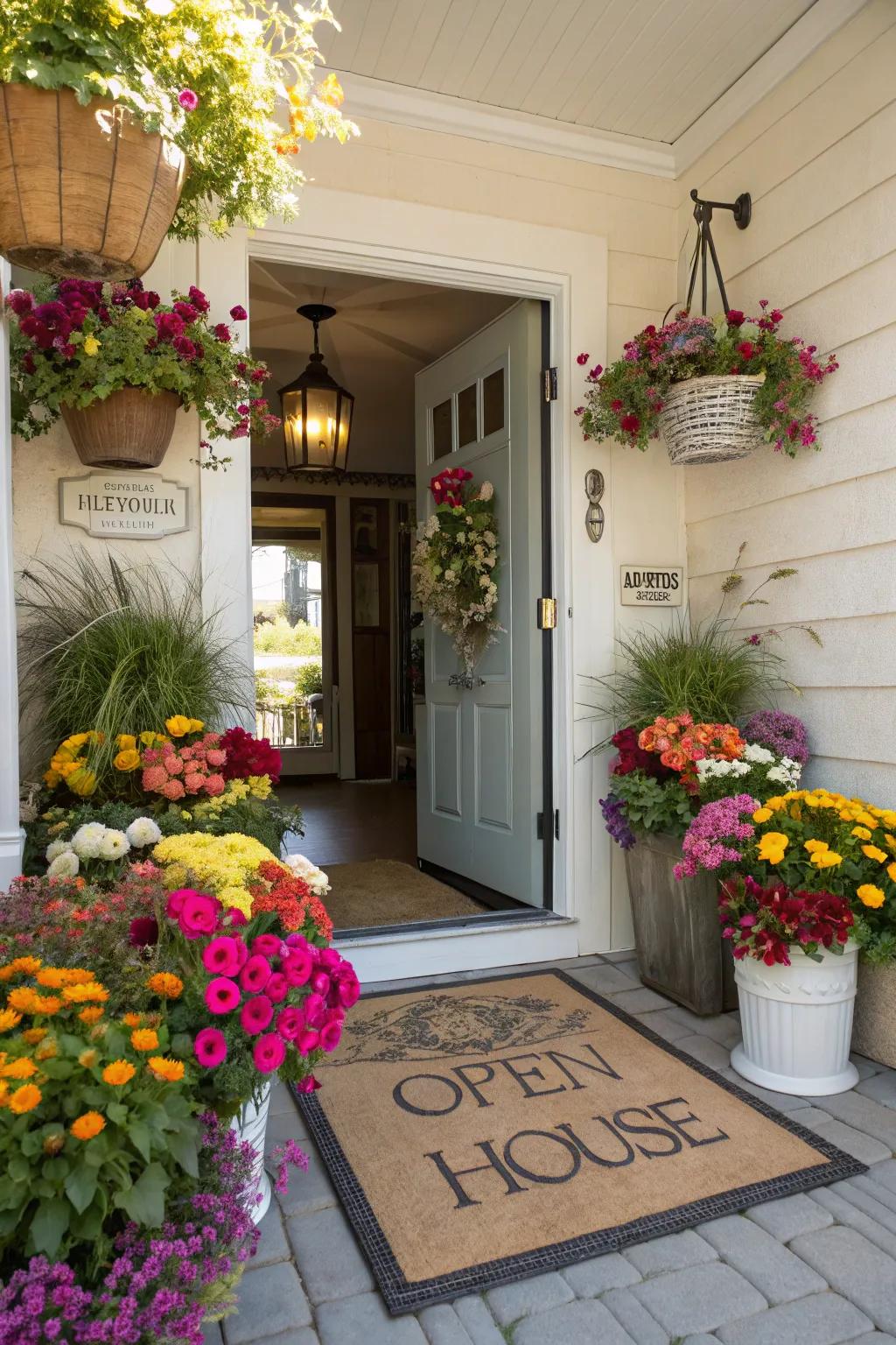 An inviting entrance establishes the ideal vibe for an open house.
