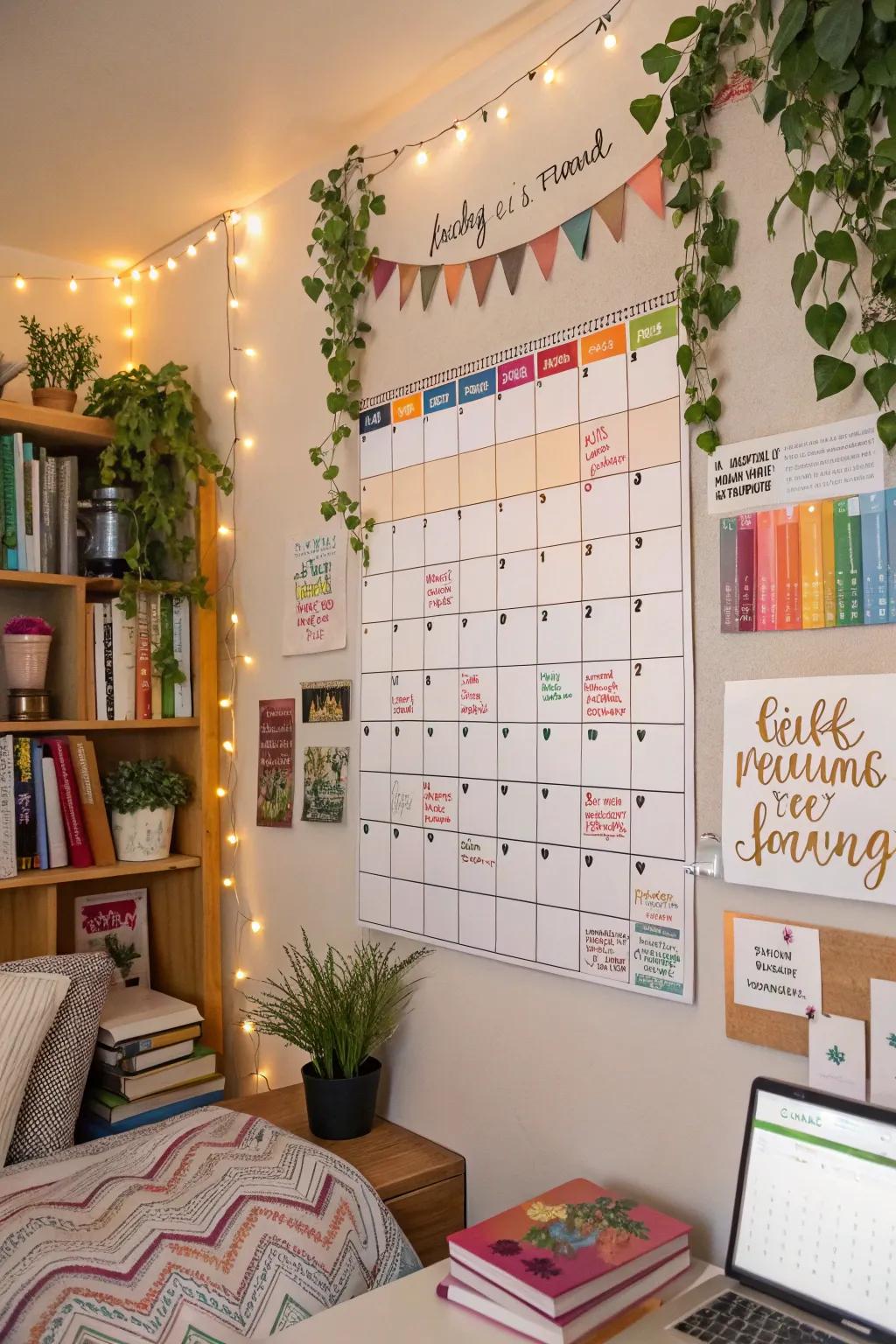 A calendar adorning your wall can serve as both an organizational tool and a piece of visual art.