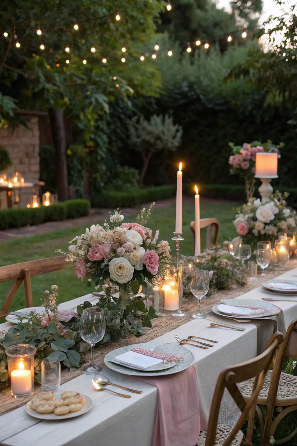 Craft an unforgettable supper experience with a refined meal in the garden.