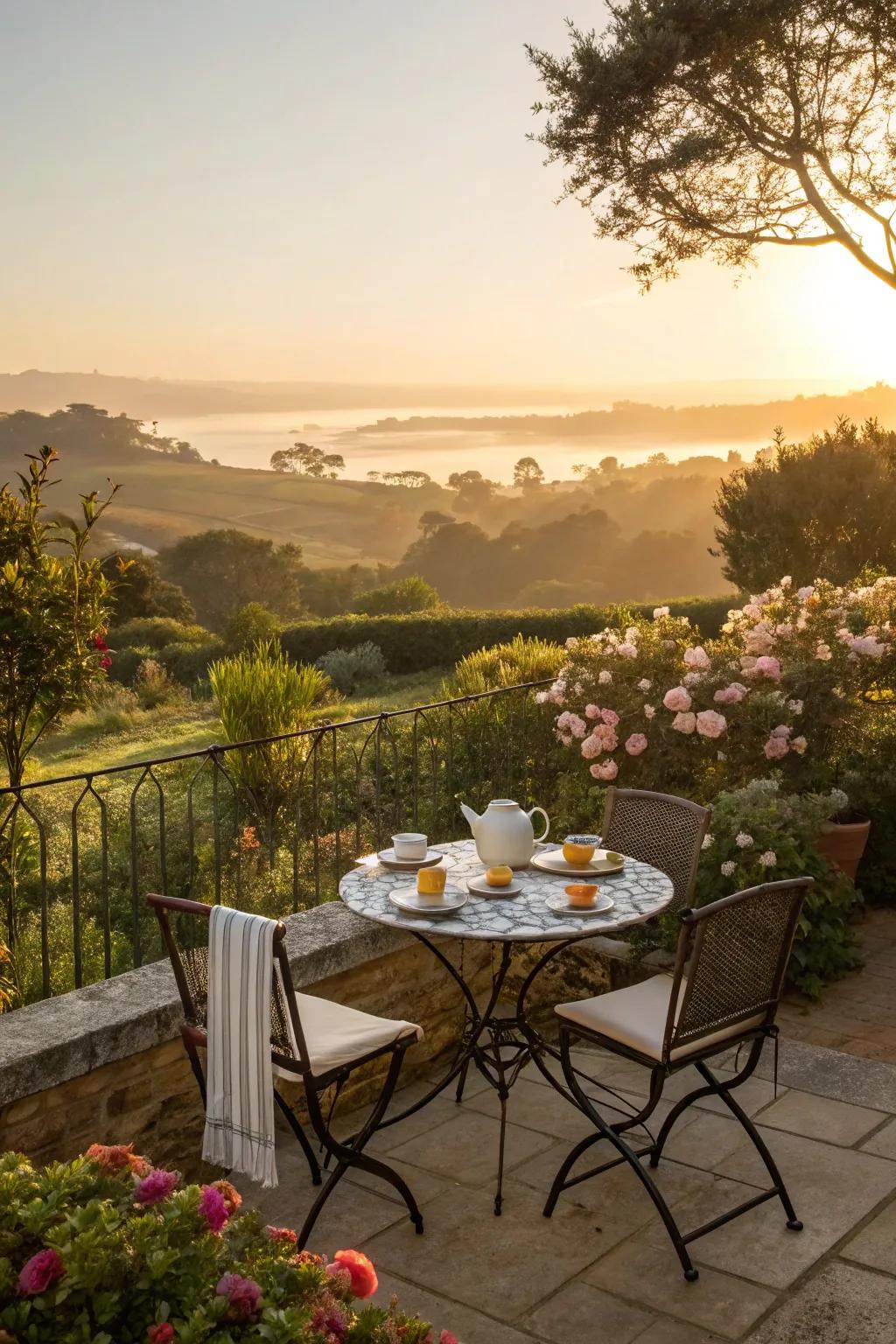 A breakfast nook with a scenic backdrop is the perfect way to start the day.
