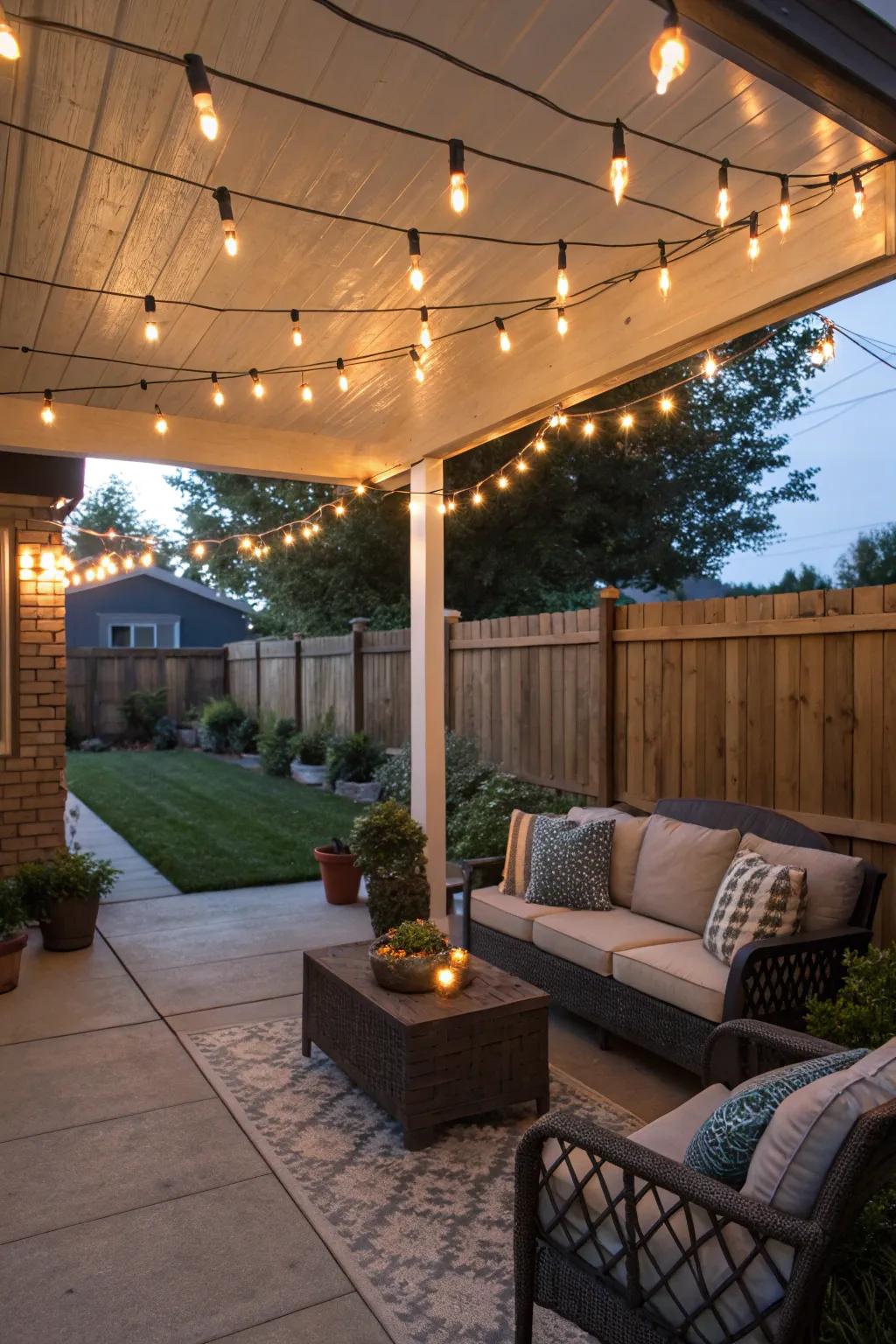 Twinkle bulbs provide an enchanting sensation to any veranda environment.