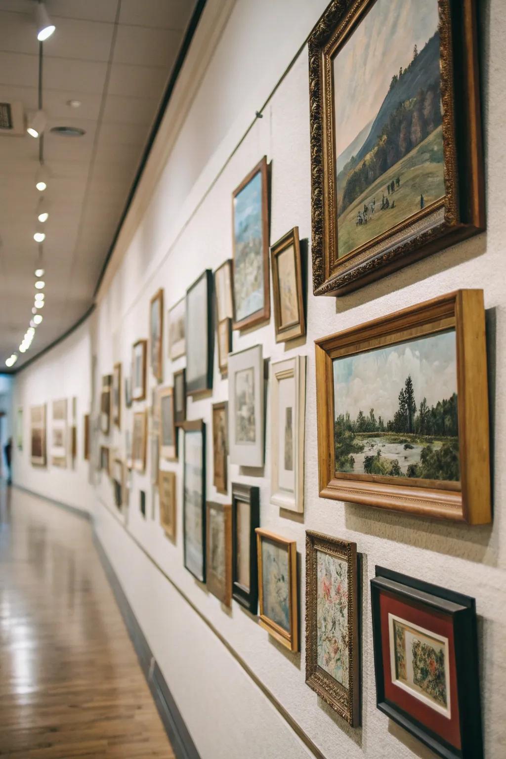 A diverse gallery feature presenting an array of frame designs and dimensions.