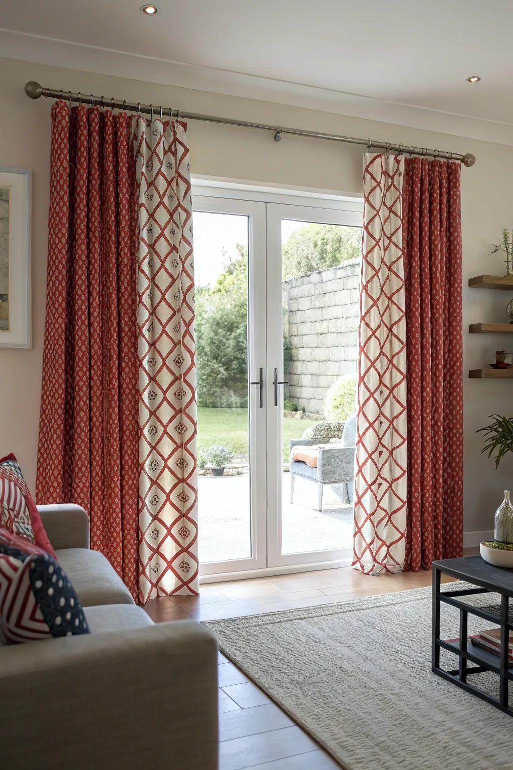 Dramatic patterns can transform your patio doors into a captivating centerpiece.