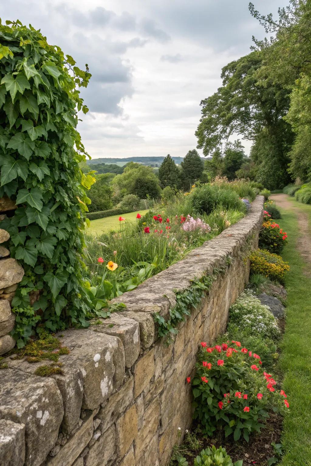 Natural stone walls bring an element of rustic sophistication to your garden.