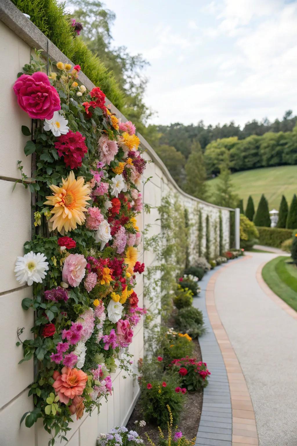 A tableau featuring a mix of real and faux blossoms in full splendor, manifesting a whimsical floral fantasy.
