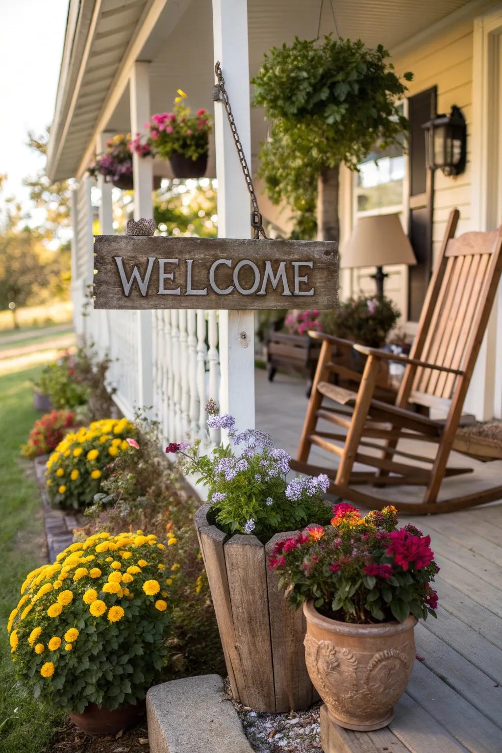 A classic timber welcome sign that radiates warmth and appeal.