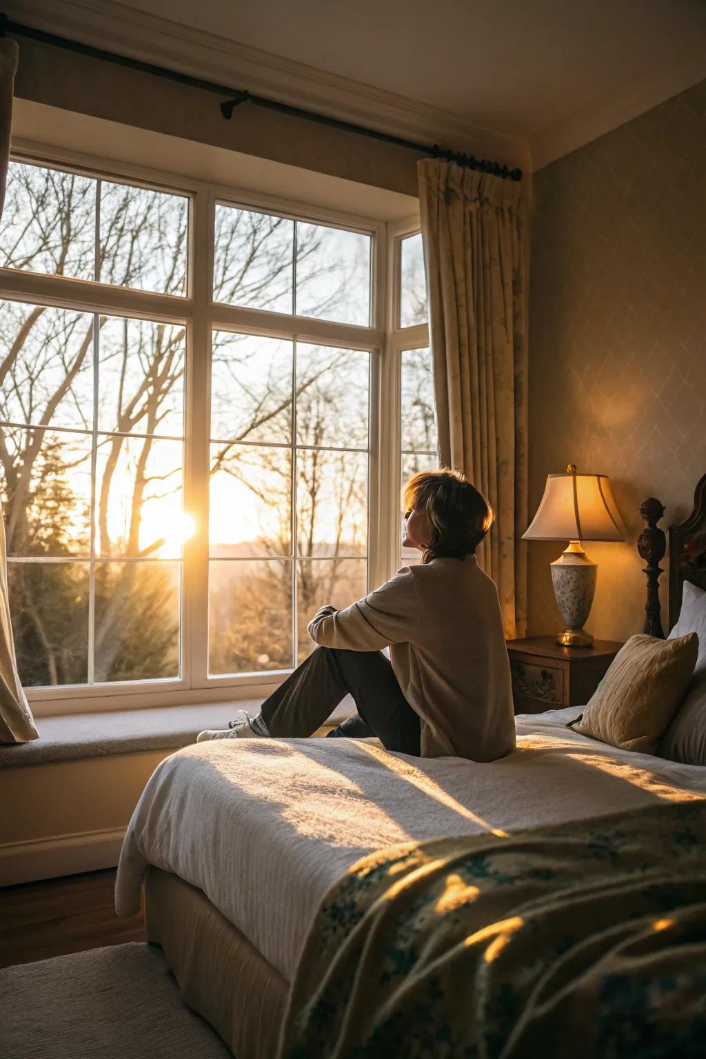 Use sunlight to bring warmth and dimension to your bedroom photoshoot.