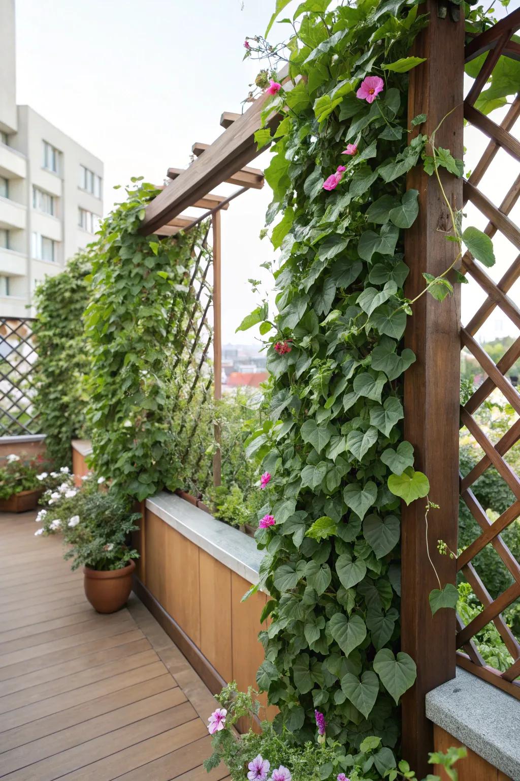 Produce a dense upright garden to enhance privacy in limited areas.