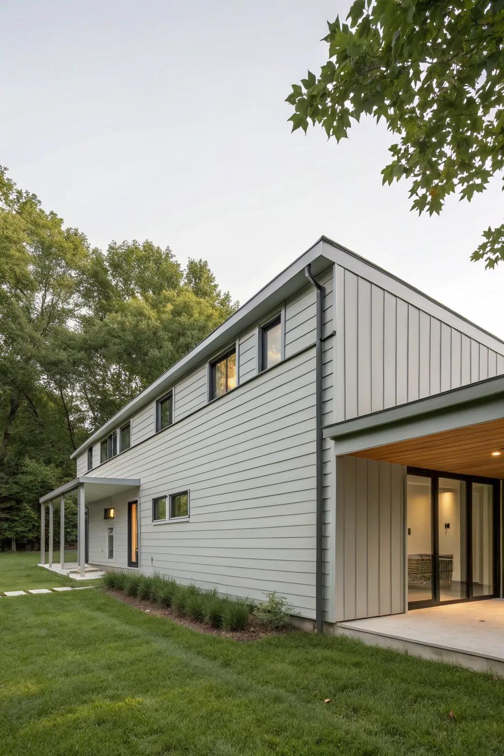 Up-to-date horizontal siding gives a polished, modern look to this ranch-style home.
