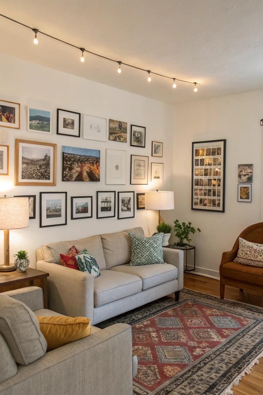 Gallery walls bring personality without causing permanent damage.