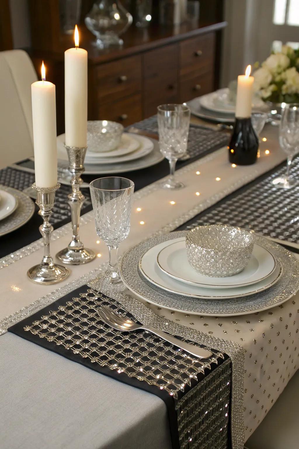 Structured gem designs introduce a sophisticated vibe to your dining space.