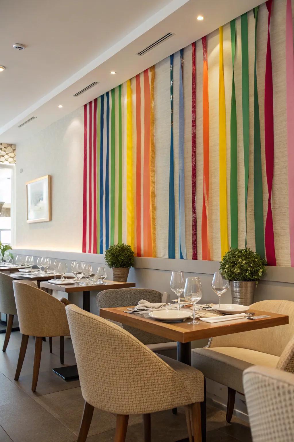 A vibrant ribbon backdrop that elevates any occasion.