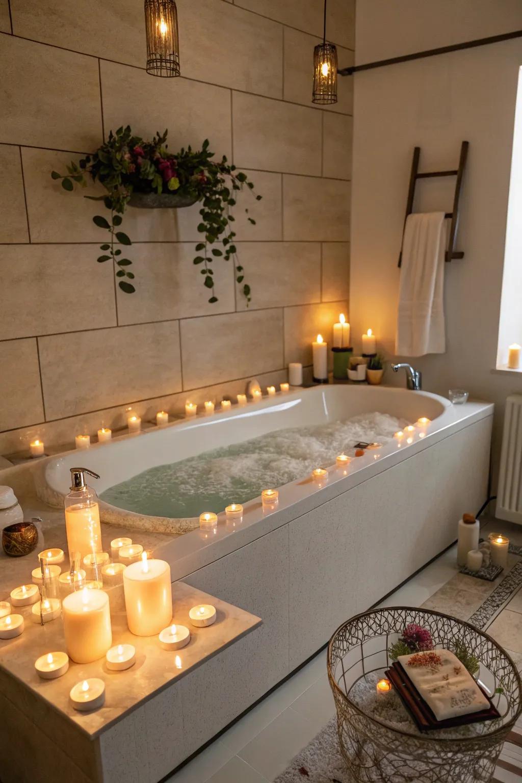 Candles can reinvent your bathroom into a warm and inviting sanctuary.