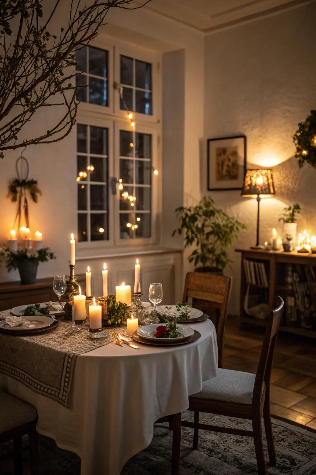 Envelop your dining room in the tender radiance of candlelight to set a deeply romantic ambiance.