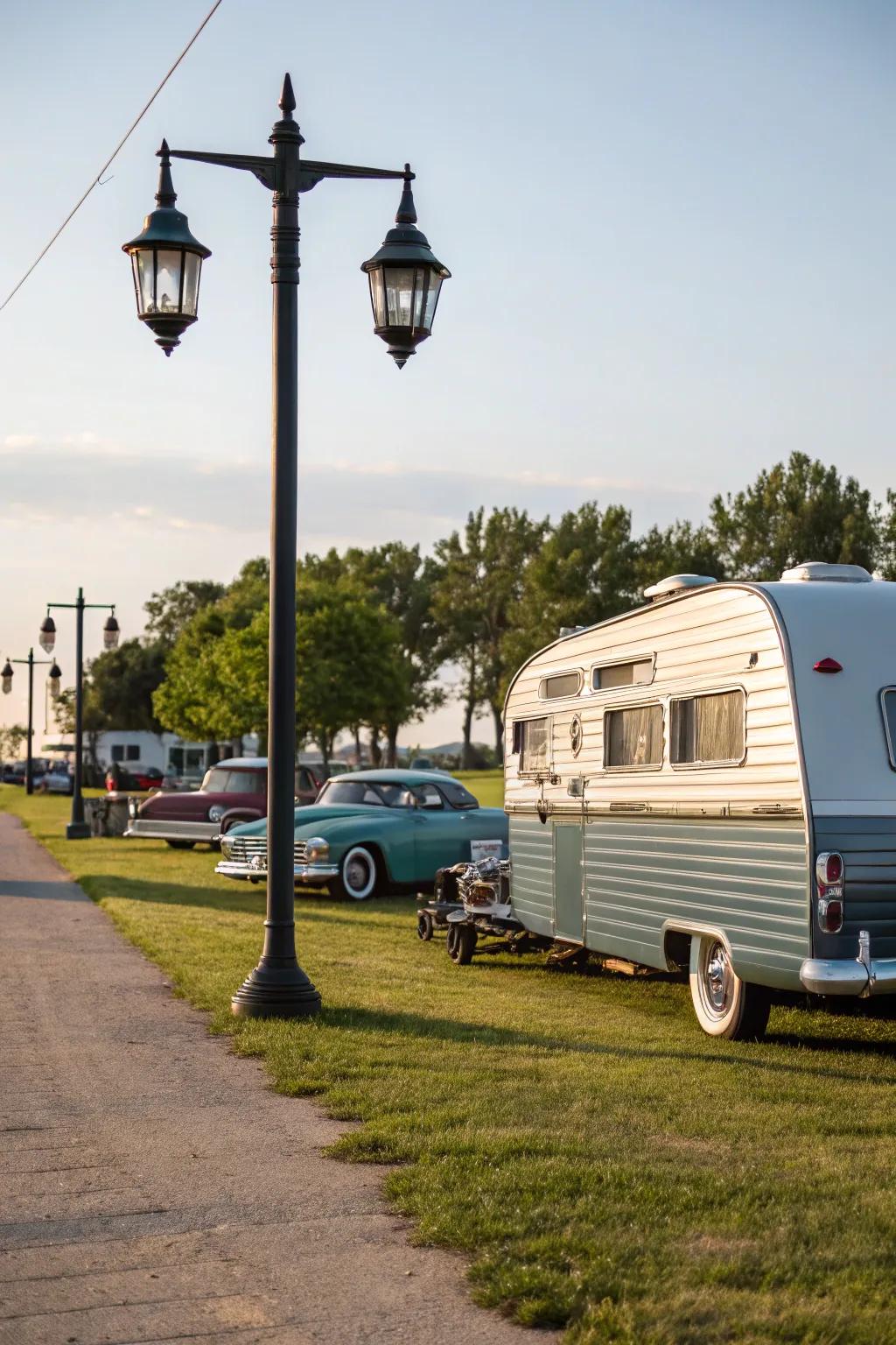 Classic aluminum siding brings a touch of nostalgia to your RV.