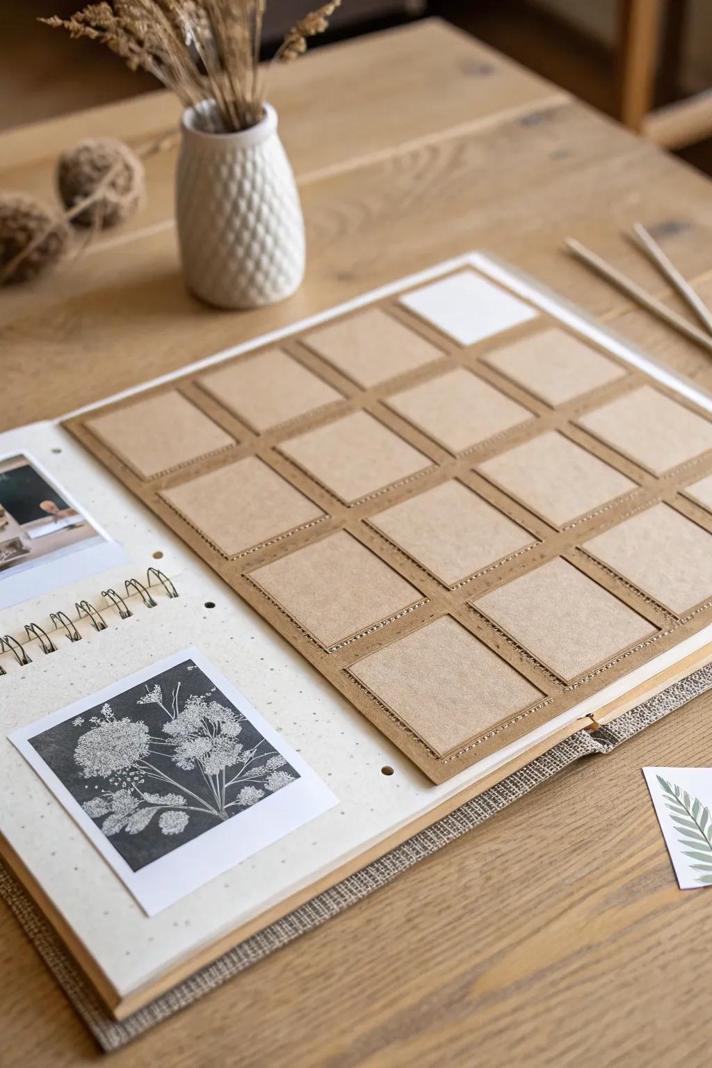 See the elegance of a well-organized grid format in your scrapbook creations.