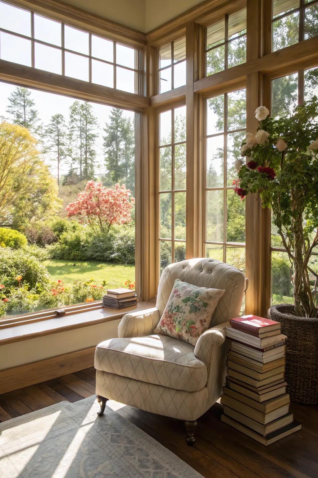 Soft sunlight streaming into a tranquil space.