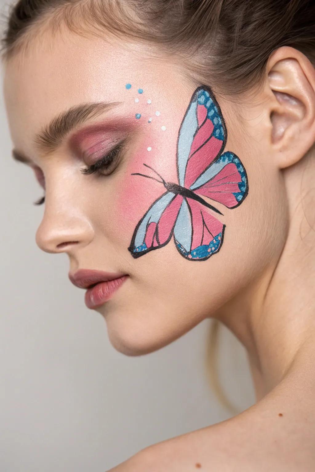 Appreciate the simplicity and charm of a traditional butterfly visage—ideal for giving any event a dash of wonder.