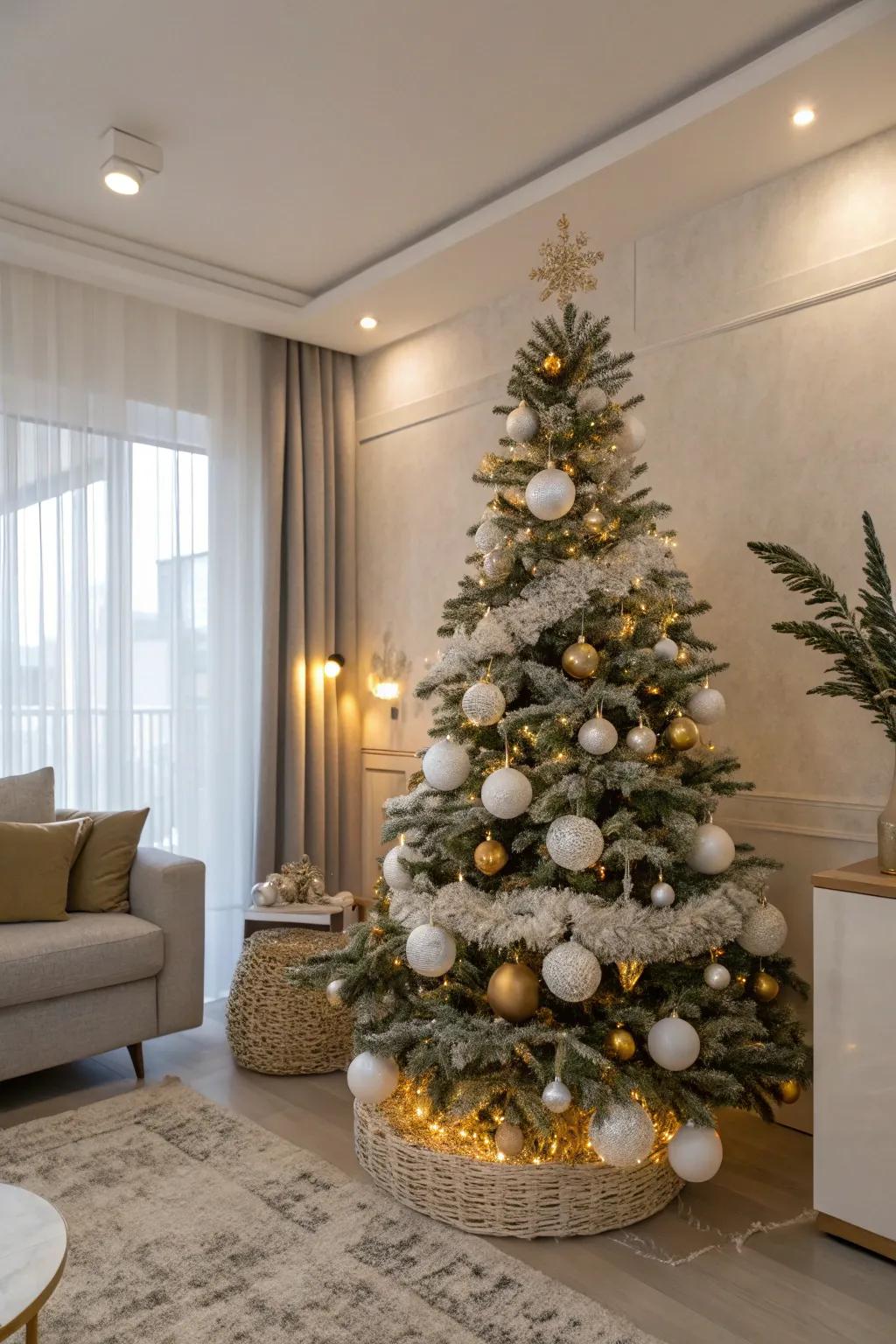 A minimalist's dream: white and gold refinement.