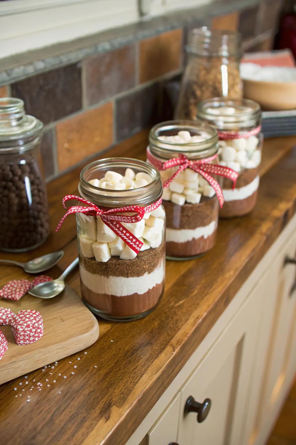 Delicious homemade cocoa powder beautifully presented in a jar.