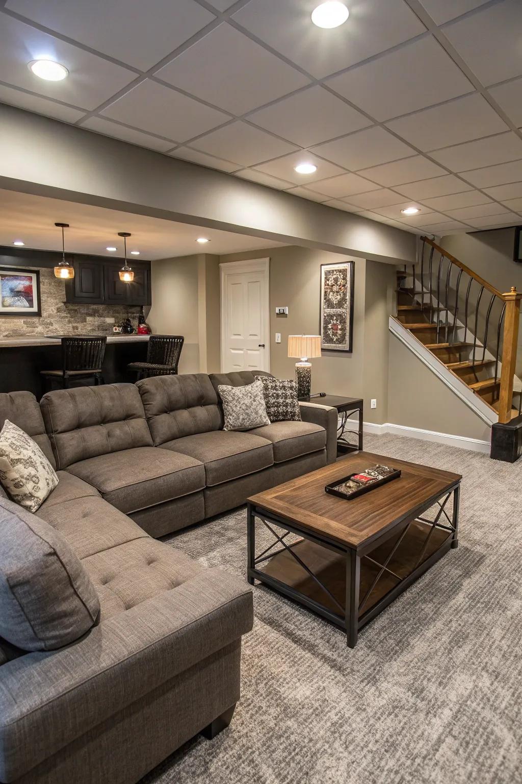 Amplify your basement's possibilities with furniture designed for multiple uses.