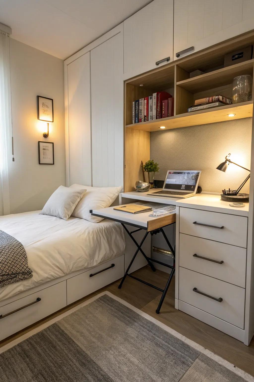 Furniture with multiple functions makes the most of your space.