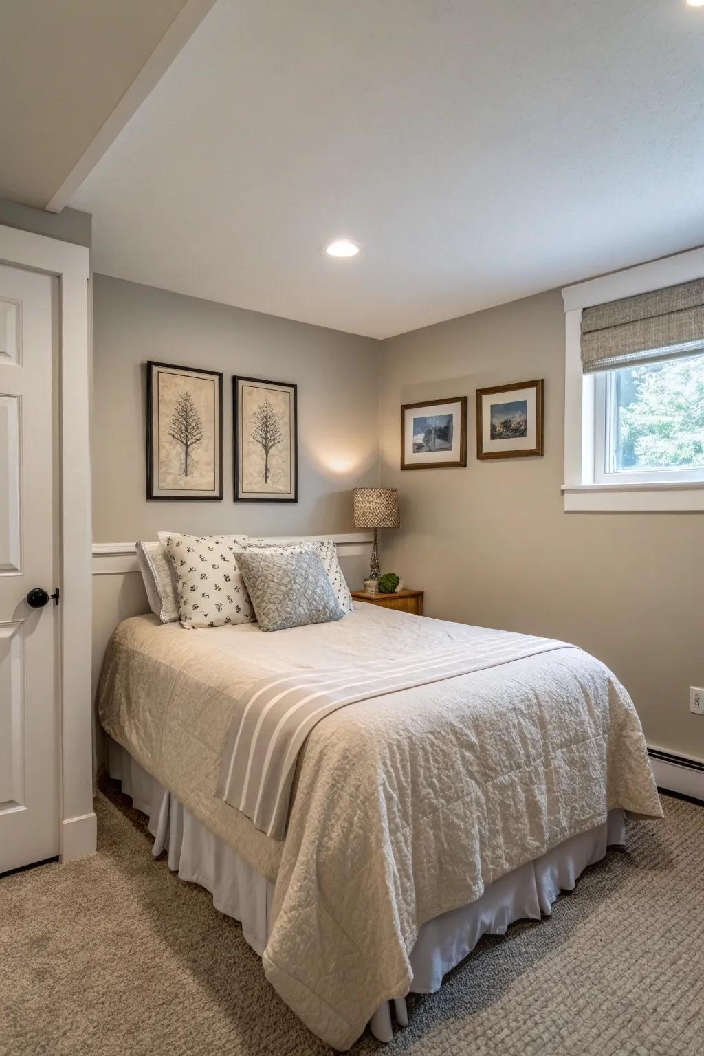 Light shades provide an open and spacious ambiance.