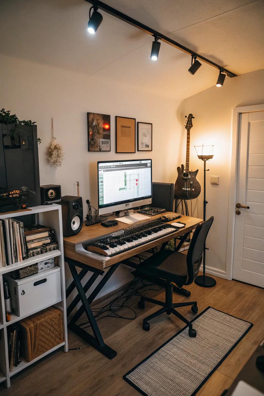 A small desk arrangement ensures your space remains tidy and effective.