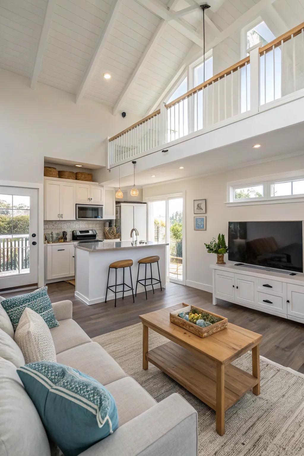 An open design can make even the tiniest homes feel roomy.