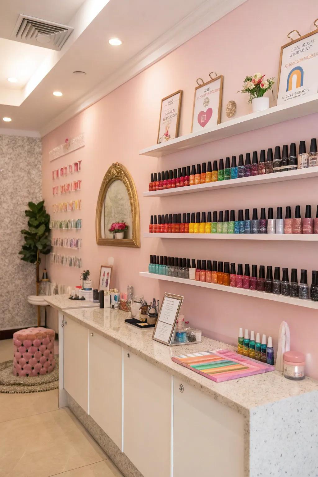 Make the most of your walls with vibrant and well-organized storage.