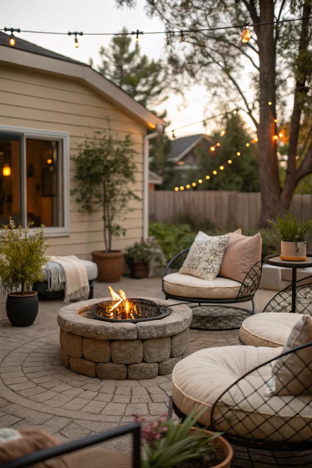 A circular seating configuration fosters conversation and connection.
