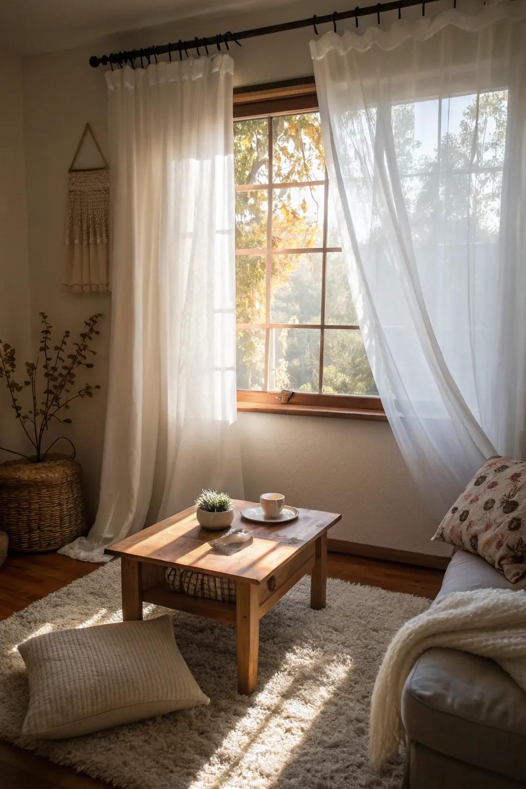 Light curtains introduce an element of refinement and gentleness to smaller windows.