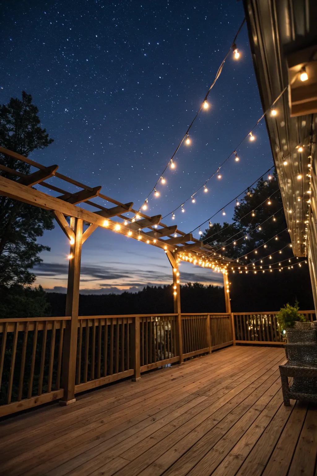 Solar decorative lights cast a magical light on any deck.