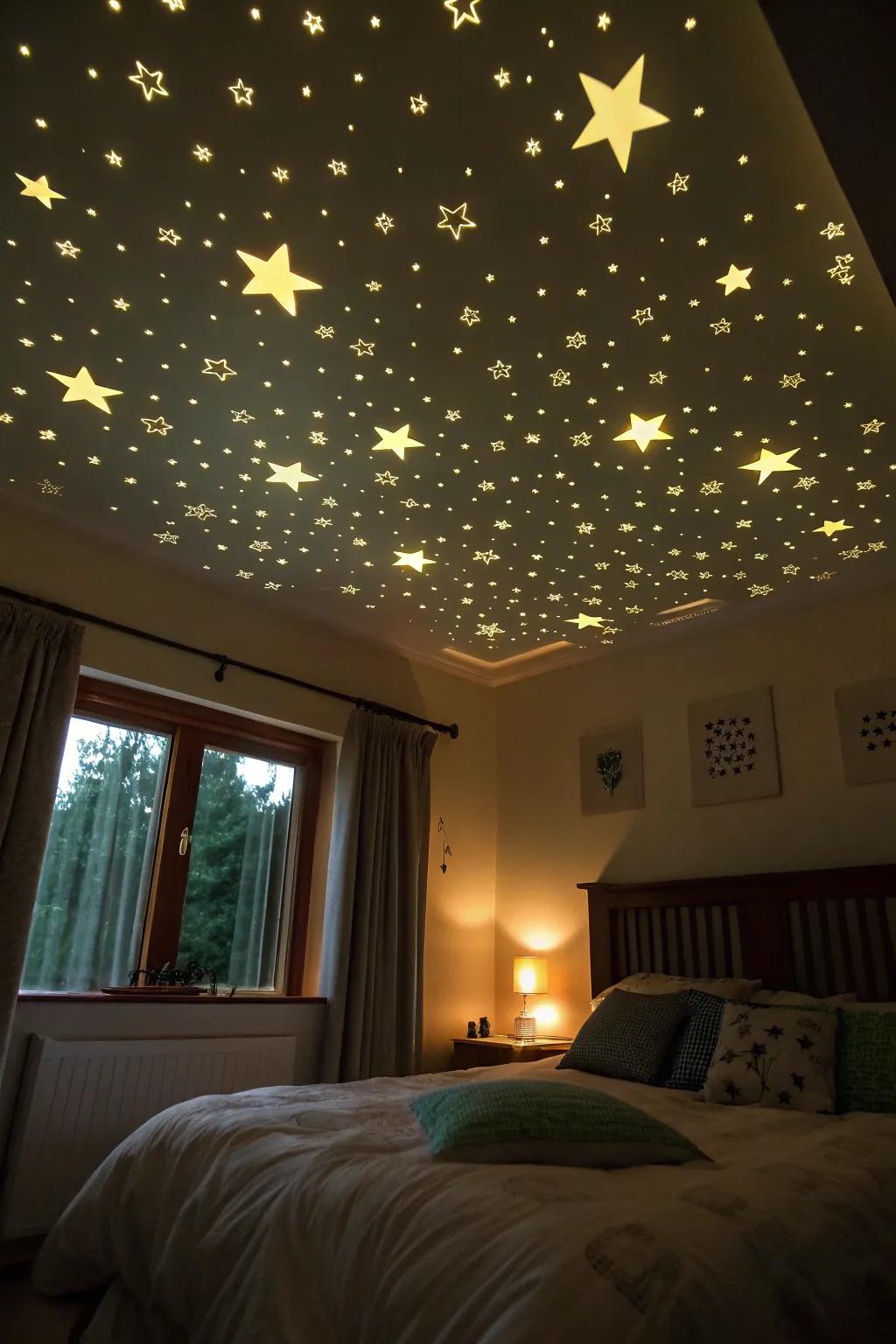 A celestial ceiling converting any room into a personal night sky.