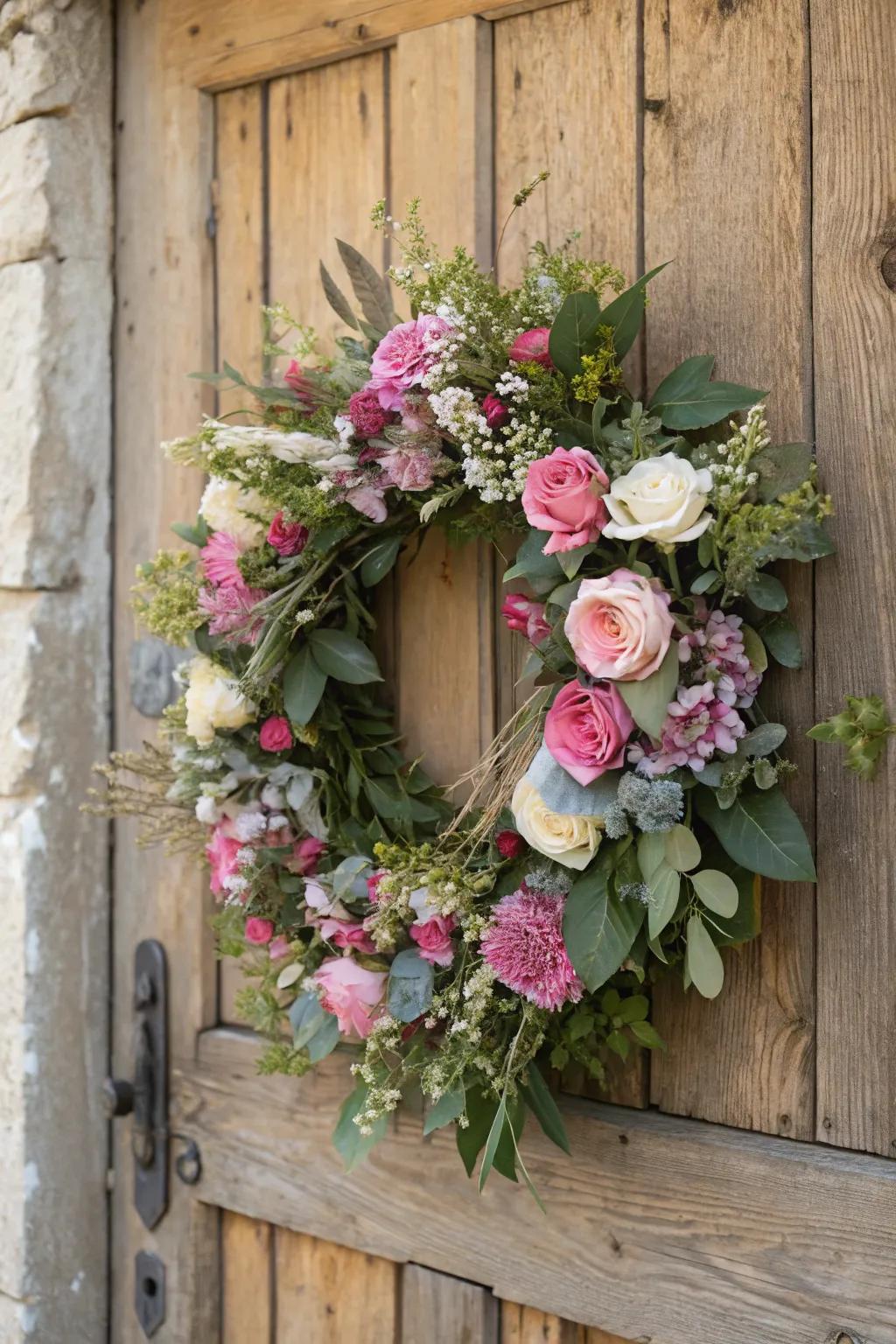 A floral wreath embodying the true spirit of springtime.