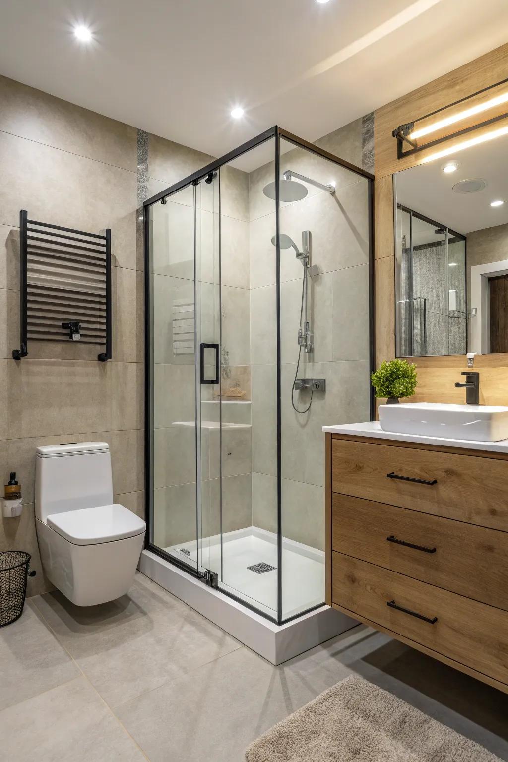 Glass enclosures offer a polished and modern aesthetic.