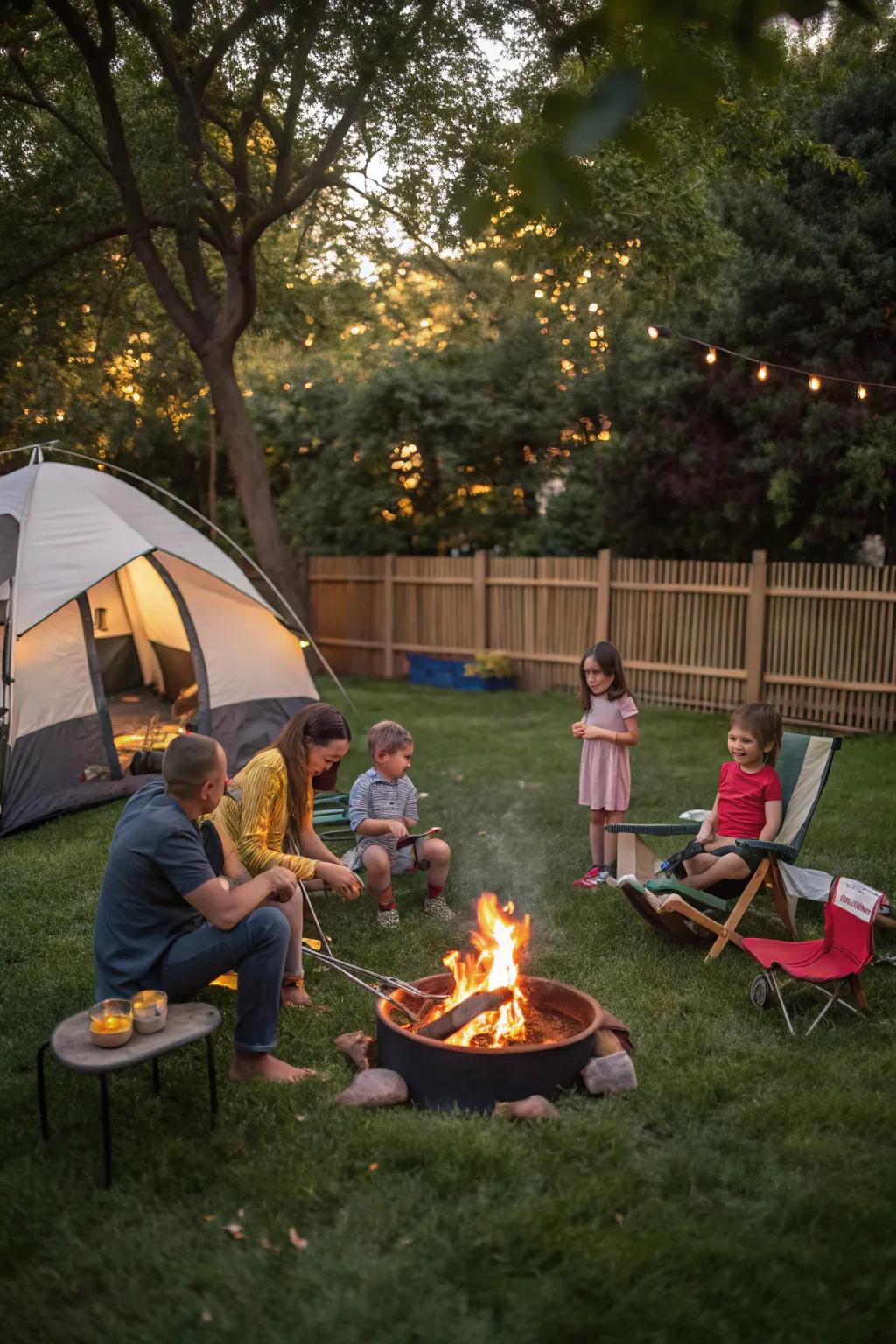 Transform your backyard into a fun camping ground.