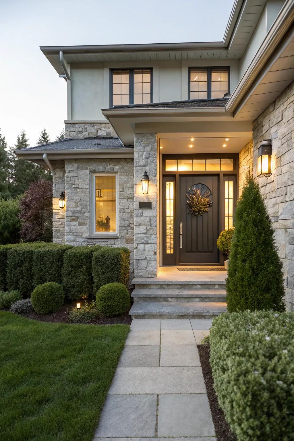 Stone framing enriches any doorway with depth and elegance.
