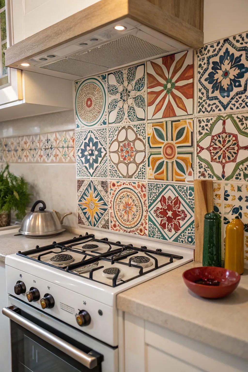 Patterned tiles give vitality and character to your kitchen.
